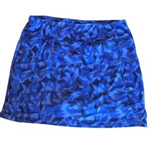 18 Birdies Blue Printed Golf Skort Sz. L Inner Pocket Country Club Golf Course